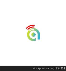 Letter A Wireless Internet logo illustration
