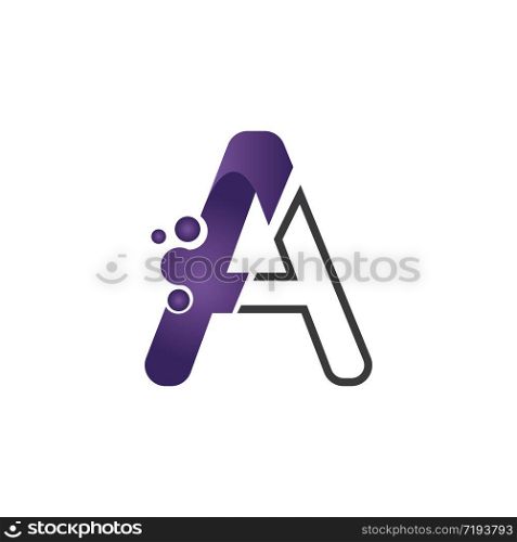 Letter A with circle concept logo or symbol creative design template