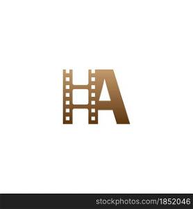 Letter A with film strip icon logo design template illustration