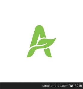 letter A with leaf logo vector icon illustration design