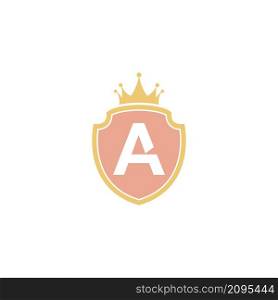 Letter A with shield icon logo design illustration vector
