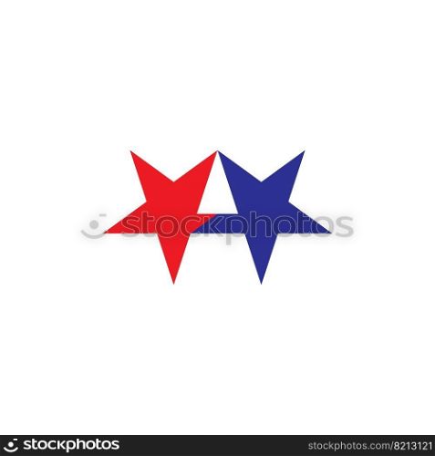letter a with stars logo vector design
