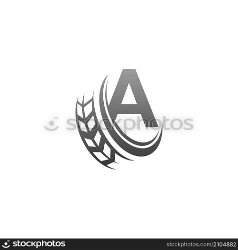 Letter A with trailing wheel icon design template illustration vector