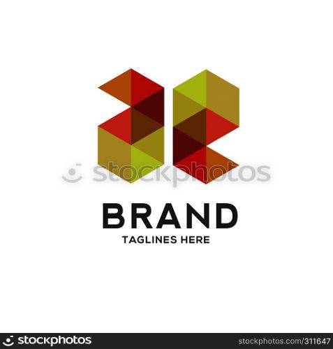 Letter ae colorful geometric logo. Logo initial letter ae Business corporate letter a logo design vector. Simple and clean flat design of letter ae logo vector template.