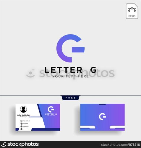 Letter AG or G creative logo template vector illustration with business card template - vector. Letter AG or G creative logo template with business card template