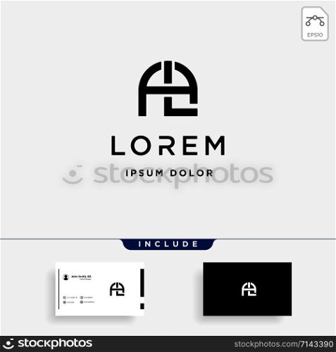 Letter AL LA A L Monogram Logo Design Minimal Icon With Black Color. Letter AL LA A L Monogram Logo Design Minimal Icon
