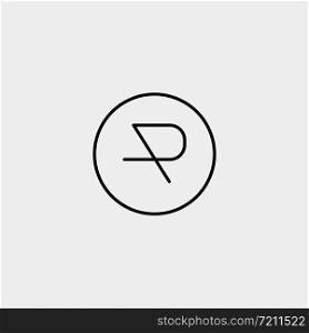 Letter AP AR R Monogram Logo Design Minimal Icon With Black Color. Letter AP AR R Monogram Logo Design Minimal