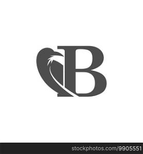 Letter B and crow combination icon logo design vector