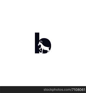 Letter B And Goat Logo Template Design. Mountain goat vector logo design.