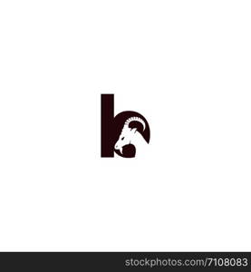 Letter B And Goat Logo Template Design. Mountain goat vector logo design.