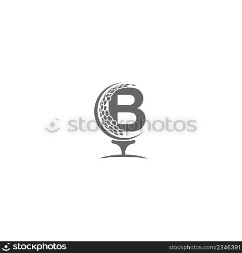 Letter B and golf ball icon logo design illustration