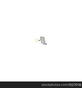 Letter B and lamp, bulp logotype combination design concept