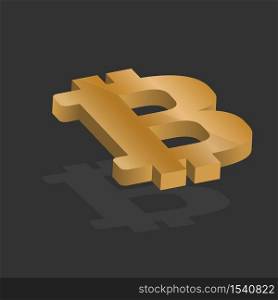 Letter B, Bitcoin symbol, digital currency symbol 3D vector illustration