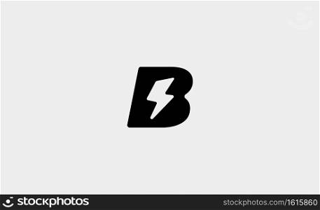 letter B Bolt Logo Vector Design Icon Illustration