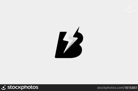 letter B Bolt Logo Vector Design Icon Illustration