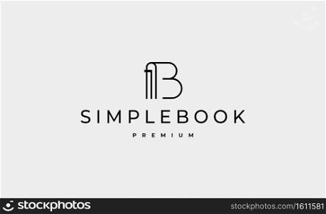 letter B Book Read Logo Design Vector Illustration