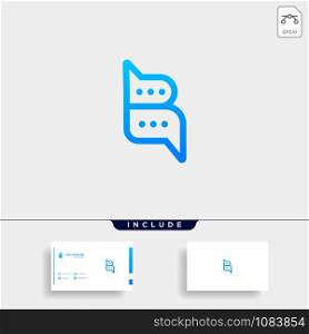 Letter B Chat Talk Logo Template Vector Design Message Icon. Letter B Chat Talk Logo Template Vector Design