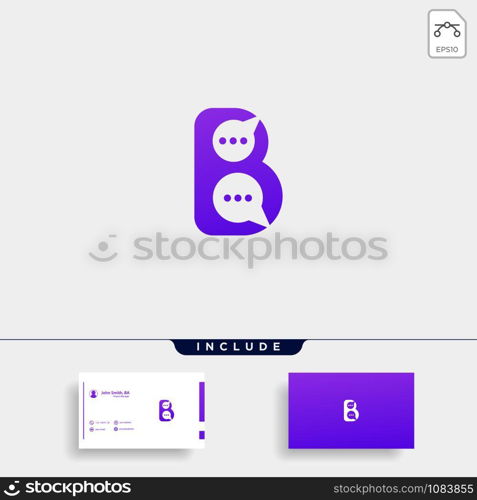 Letter B Chat Talk Logo Template Vector Design Message Icon. Letter B Chat Talk Logo Template Vector Design