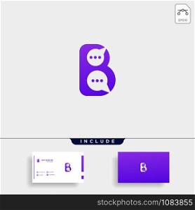 Letter B Chat Talk Logo Template Vector Design Message Icon. Letter B Chat Talk Logo Template Vector Design