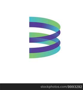 letter b color half oval shapes vector logo illustration 