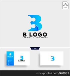 letter b community human logo template vector illustration icon element isolated - vector. letter b community human logo template vector illustration icon element isolated