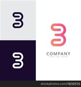 Letter B. Emblem, logo and identity icon templates