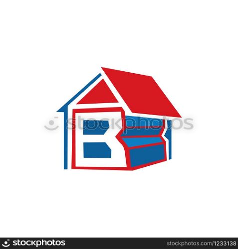 Letter B Home Logo Design. Real estate and home renovation logo design.