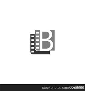 Letter B icon in film strip illustration template vector