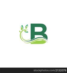 Letter B Icon with floral logo design template illustration vector