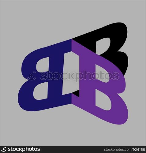 Letter B isometric design Vector illustration eps10. Letter B isometric design Vector illustration