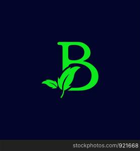 letter b leaf nature, eco green logo template vector illustration. letter b leaf nature, eco green logo template vector isolated