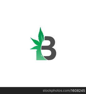 Letter B logo icon with cannabis leaf design vector illustration