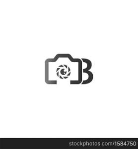 Letter B logo of the photography is combined with the camera icon template