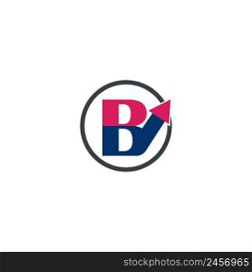 letter B logo with up arrow next to it.vector design template.