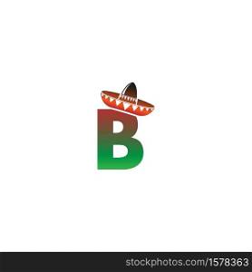 Letter B Mexican hat concept design illustration