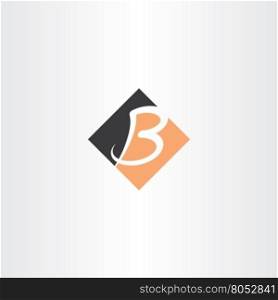 letter b orange black icon vector logo design