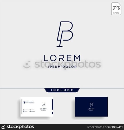 Letter B P BP PB Logo Design Simple Vector Elegant. Letter B P BP PB Logo Design Simple Vector