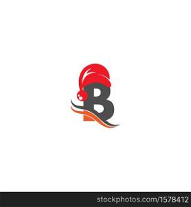 Letter B Santa hat concept design illustration