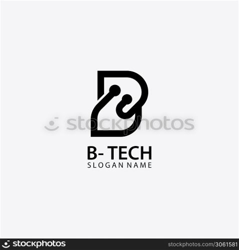 Letter B technology Logo Concept. Creative and Elegant illustration Logo design