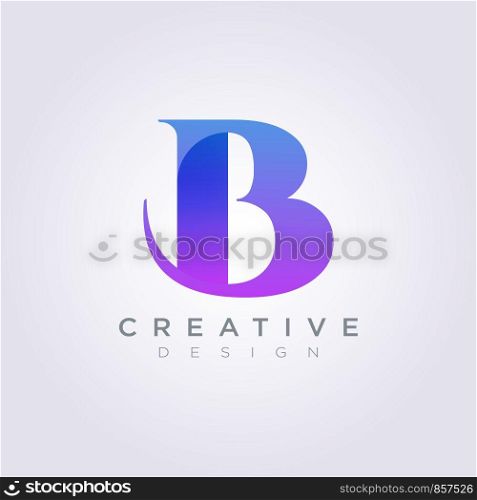 Letter B Vector Illustration Design Clipart Symbol Logo Template.