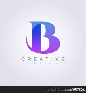Letter B Vector Illustration Design Clipart Symbol Logo Template.