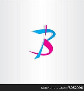 letter b vector logo cyan magenta icon art