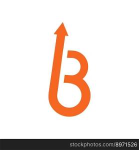 letter b with arrow logo vector icon illustration design 