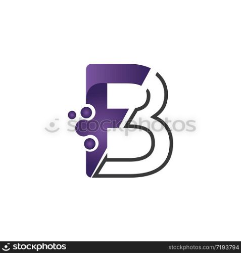 Letter B with circle concept logo or symbol creative design template