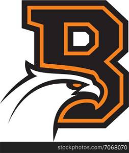 Letter B with eagle head. Great for sports logotypes and team mascots.