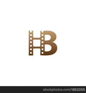 Letter B with film strip icon logo design template illustration