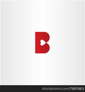 letter b with heart inside logo vector icon element