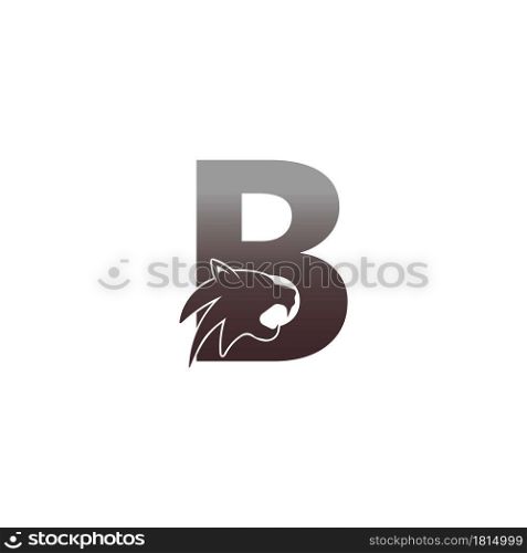 Letter B with panther head icon logo vector template