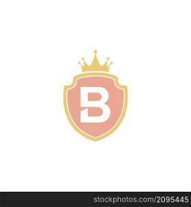 Letter B with shield icon logo design illustration vector