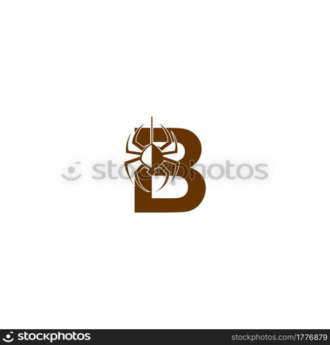 Letter B with spider icon logo design template vector